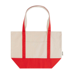 Multifunctionele tas van gerecycled katoen met hengsels 320 g/m² kleur rood tweede weergave voorkant