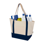 Multifunctionele tas van gerecycled katoen met hengsels 320 g/m² kleur marineblauw tweede weergave