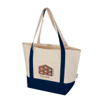 Multifunctionele tas van gerecycled katoen met hengsels 320 g/m² kleur marineblauw weergave transfer printen