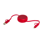 Intrekbare datasync-kabel van plastic en aluminium kleur rood tweede weergave