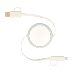 Intrekbare datasync-kabel van plastic en aluminium kleur zilver tweede weergave voorkant