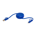 Intrekbare datasync-kabel van plastic en aluminium kleur koningsblauw tweede weergave