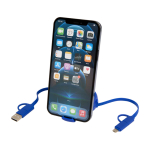 Intrekbare datasync-kabel van plastic en aluminium kleur koningsblauw derde weergave