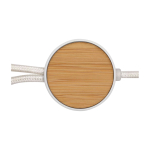 Snellaadkabel van gerecycled plastic en bamboe 5-in-1 27W kleur wit derde weergave voorkant