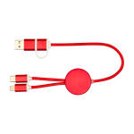 Snellaadkabel van aluminium en gerecycled plastic 5-in-1 kleur rood tweede weergave voorkant