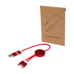 Snellaadkabel van aluminium en gerecycled plastic 5-in-1 kleur rood