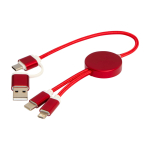 Snellaadkabel van aluminium en gerecycled plastic 5-in-1 kleur rood derde weergave