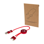 Snellaadkabel van aluminium en gerecycled plastic 5-in-1 kleur rood weergave bedrukking logo 2