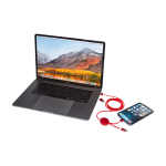 Laadkabel van gerecycled plastic en aluminium met datasync 5-in-1 kleur rood vierde weergave