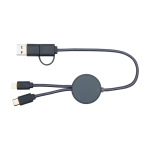 Snellaadkabel met gerecycled plastic en datasyncfunctie 5-in-1 tweede weergave voorkant