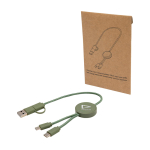 Snellaadkabel met gerecycled plastic en datasyncfunctie 5-in-1 weergave tampondruk