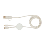 Datasynchronisatiekabel van gerecycled plastic 27W 5-in-1 kleur wit tweede weergave voorkant