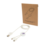 Datasynchronisatiekabel van gerecycled plastic 27W 5-in-1 kleur wit weergave tampondruk