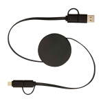 Snellaad- en datasync-kabel van gerecycled plastic 5-in-1 kleur zwart tweede weergave voorkant