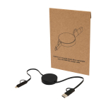 Snellaad- en datasync-kabel van gerecycled plastic 5-in-1 kleur zwart