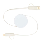 Snellaad- en datasync-kabel van gerecycled plastic 5-in-1 kleur wit tweede weergave voorkant