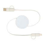 Snellaad- en datasync-kabel van gerecycled plastic 5-in-1 kleur wit tweede weergave achterkant