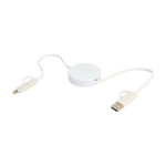 Snellaad- en datasync-kabel van gerecycled plastic 5-in-1 kleur wit tweede weergave