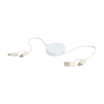 Snellaad- en datasync-kabel van gerecycled plastic 5-in-1 kleur wit derde weergave