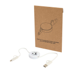 Snellaad- en datasync-kabel van gerecycled plastic 5-in-1 kleur wit weergave tampondruk