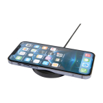Draadloos oplaadstation met kabel 2-in-1 van gerecycled plastic 15W kleur zwart