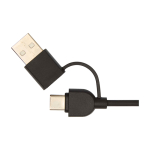 Draadloos oplaadstation met kabel 2-in-1 van gerecycled plastic 15W kleur zwart weergave detail 1