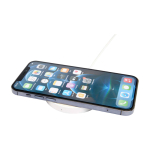 Draadloos oplaadstation met kabel 2-in-1 van gerecycled plastic 15W kleur wit