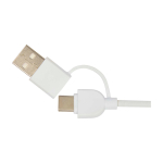 Draadloos oplaadstation met kabel 2-in-1 van gerecycled plastic 15W kleur wit weergave detail 1