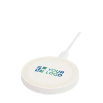 Draadloos oplaadstation met kabel 2-in-1 van gerecycled plastic 15W met afdrukgebied