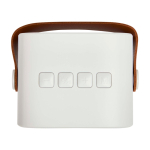 Draadloze luidspreker van gerecycled plastic met leren band 3W kleur wit derde weergave voorkant
