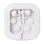 Comfortabele USB-C oordopjes met opbergdoos van gerecycled plastic kleur wit tweede weergave voorkant