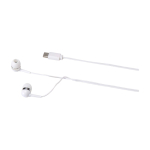 Comfortabele USB-C oordopjes met opbergdoos van gerecycled plastic kleur wit weergave detail 1