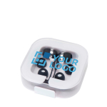 Comfortabele USB-C oordopjes met opbergdoos van gerecycled plastic met afdrukgebied
