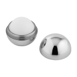 Vanille lippenbalsem met glanzende behuizing en SPF 15 bescherming kleur zilver