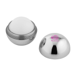 Vanille lippenbalsem met glanzende behuizing en SPF 15 bescherming kleur zilver weergave tampondruk