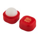 Lippenbalsem met vanillegeur en vierkante plastic behuizing SPF 15 kleur rood weergave tampondruk