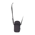 Telefoonhoes van gerecycled polyester met verstelbare bandjes kleur donkergrijs derde weergave