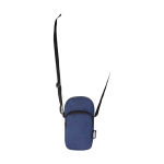 Telefoonhoes van gerecycled polyester met verstelbare bandjes kleur marineblauw derde weergave