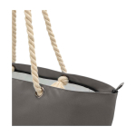 Strandtas van gerecycled polyester met koordhandvatten 23L kleur grijs weergave detail 1