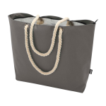 Strandtas van gerecycled polyester met koordhandvatten 23L kleur grijs tweede weergave