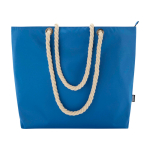 Strandtas van gerecycled polyester met koordhandvatten 23L kleur koningsblauw tweede weergave voorkant