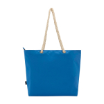 Strandtas van gerecycled polyester met koordhandvatten 23L kleur koningsblauw tweede weergave achterkant