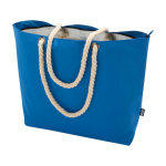 Strandtas van gerecycled polyester met koordhandvatten 23L kleur koningsblauw tweede weergave