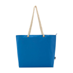 Strandtas van gerecycled polyester met koordhandvatten 23L kleur koningsblauw derde weergave voorkant