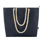 Strandtas van gerecycled polyester met koordhandvatten 23L kleur marineblauw tweede weergave voorkant