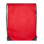 Touwrugzak van duurzaam en scheurbestendig non-woven materiaal 5L kleur rood tweede weergave voorkant