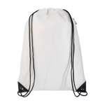 Touwrugzak van duurzaam en scheurbestendig non-woven materiaal 5L kleur wit derde weergave voorkant