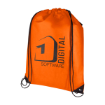 Touwrugzak van duurzaam en scheurbestendig non-woven materiaal 5L kleur oranje weergave zeefdruk