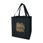 Tas van gerecycled polyester met verstevigde bodem 29L kleur zwart weergave zeefdruk