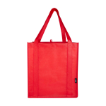 Tas van gerecycled polyester met verstevigde bodem 29L kleur rood derde weergave voorkant